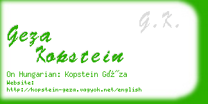 geza kopstein business card